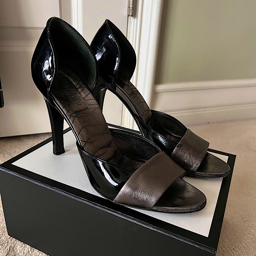 Vintage Gucci Leather Heeled Sandals